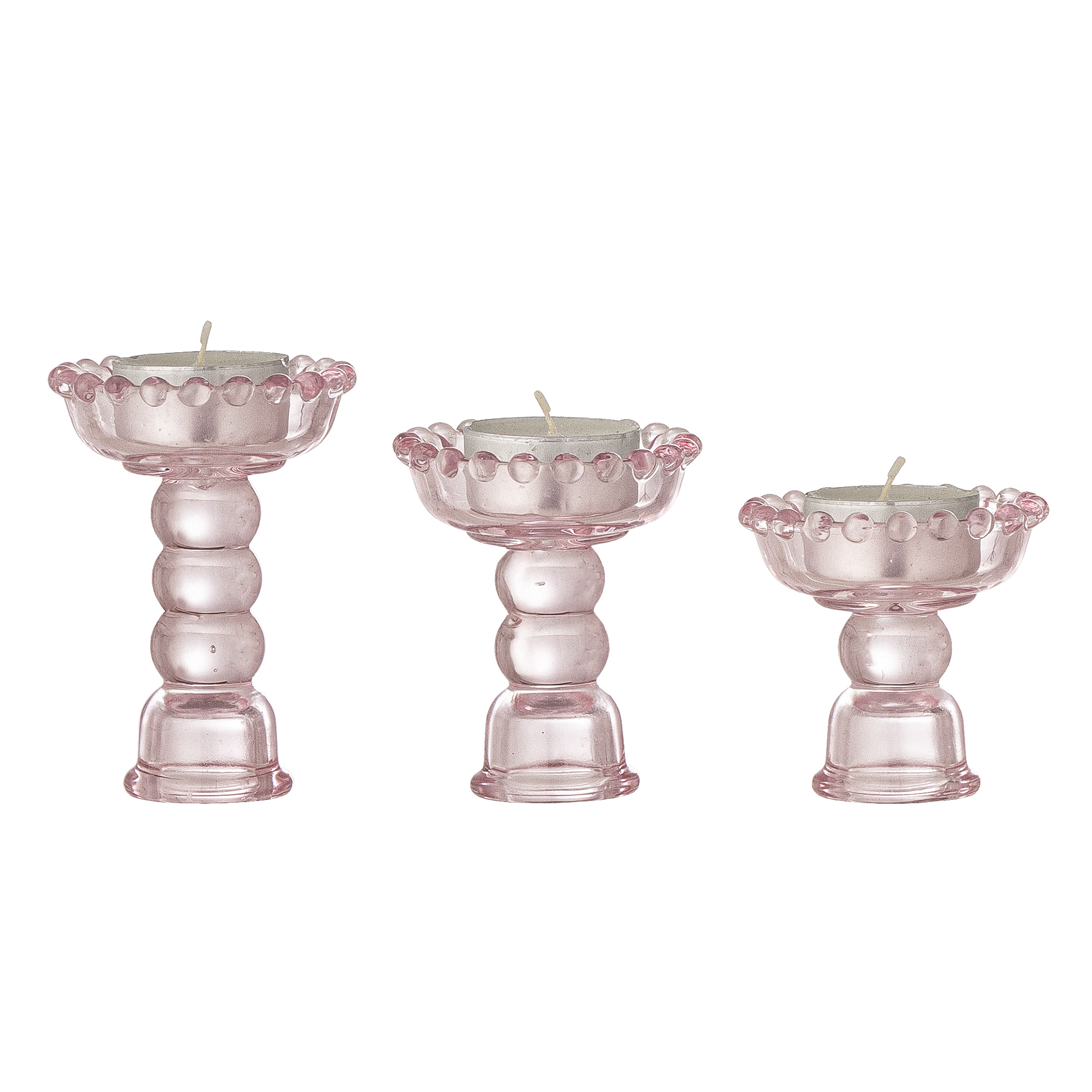Delphia Candle Holder, Rose, Glass - Image 4