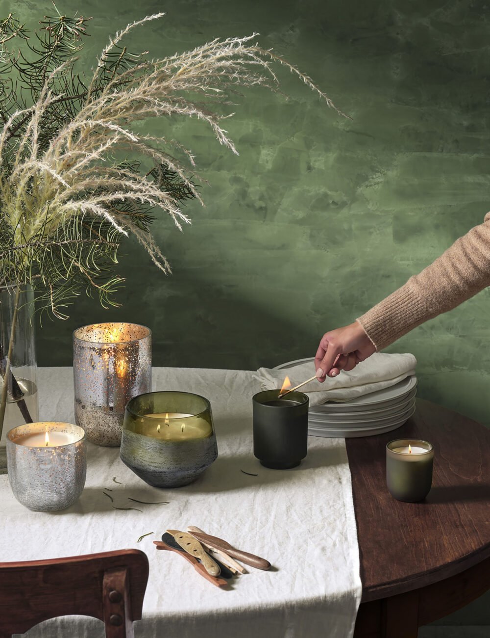 Balsam & Cedar Box Glass Candle, Green, - Image 5
