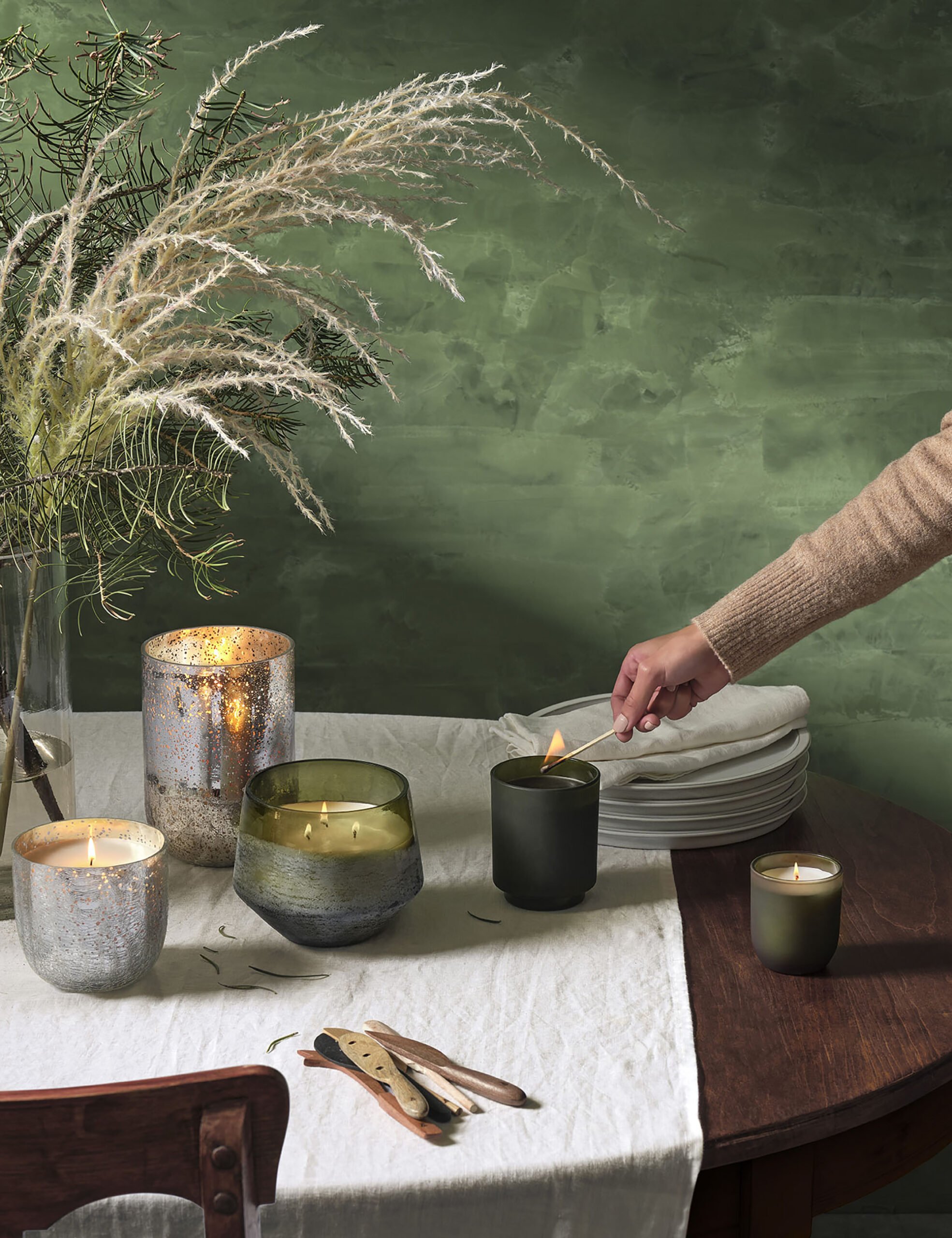 Balsam & Cedar Box Glass Candle, Green, - Image 5
