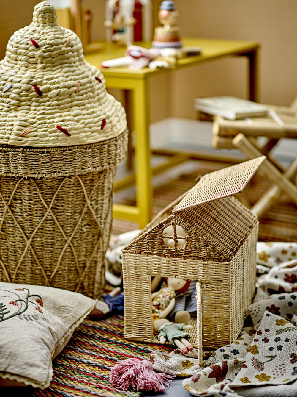 Cillie Basket w/Lid, Nature, Water Hyacinth - Image 3