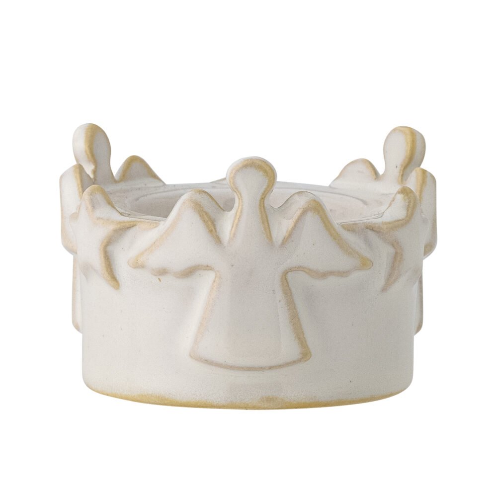 Starry Votive, White, Stoneware