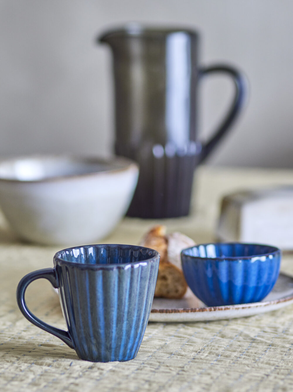 Latina Mug, Blue, Stoneware - Image 2