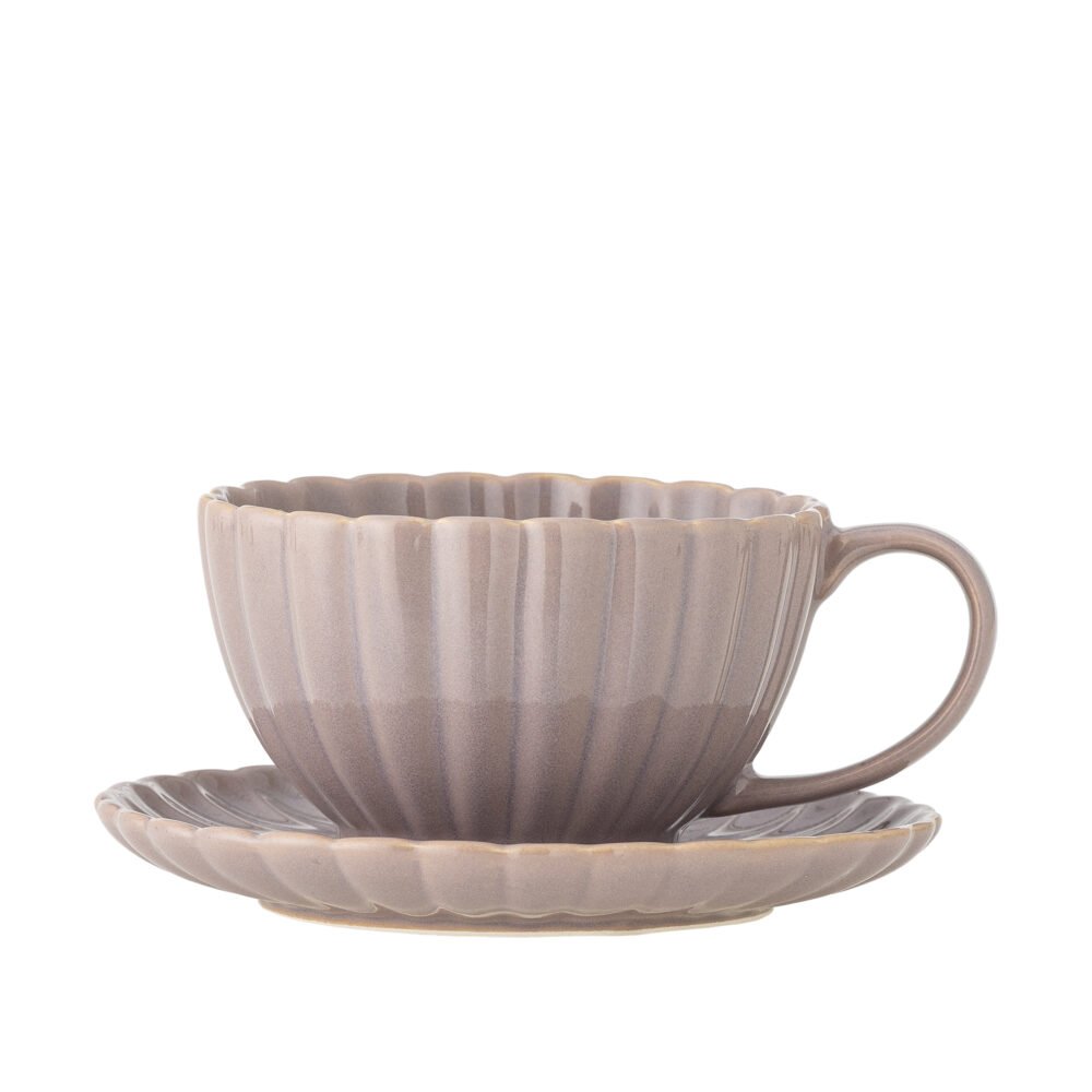 Latina Cup w/Saucer, Rose, Stoneware