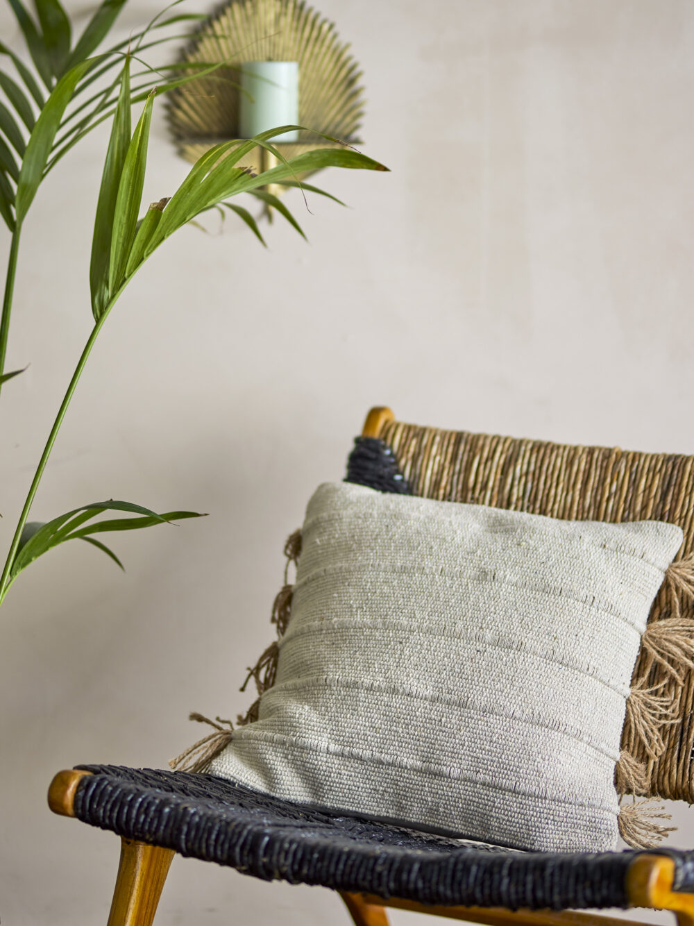Ensar Cushion, Nature, Recycled Cotton - Image 4