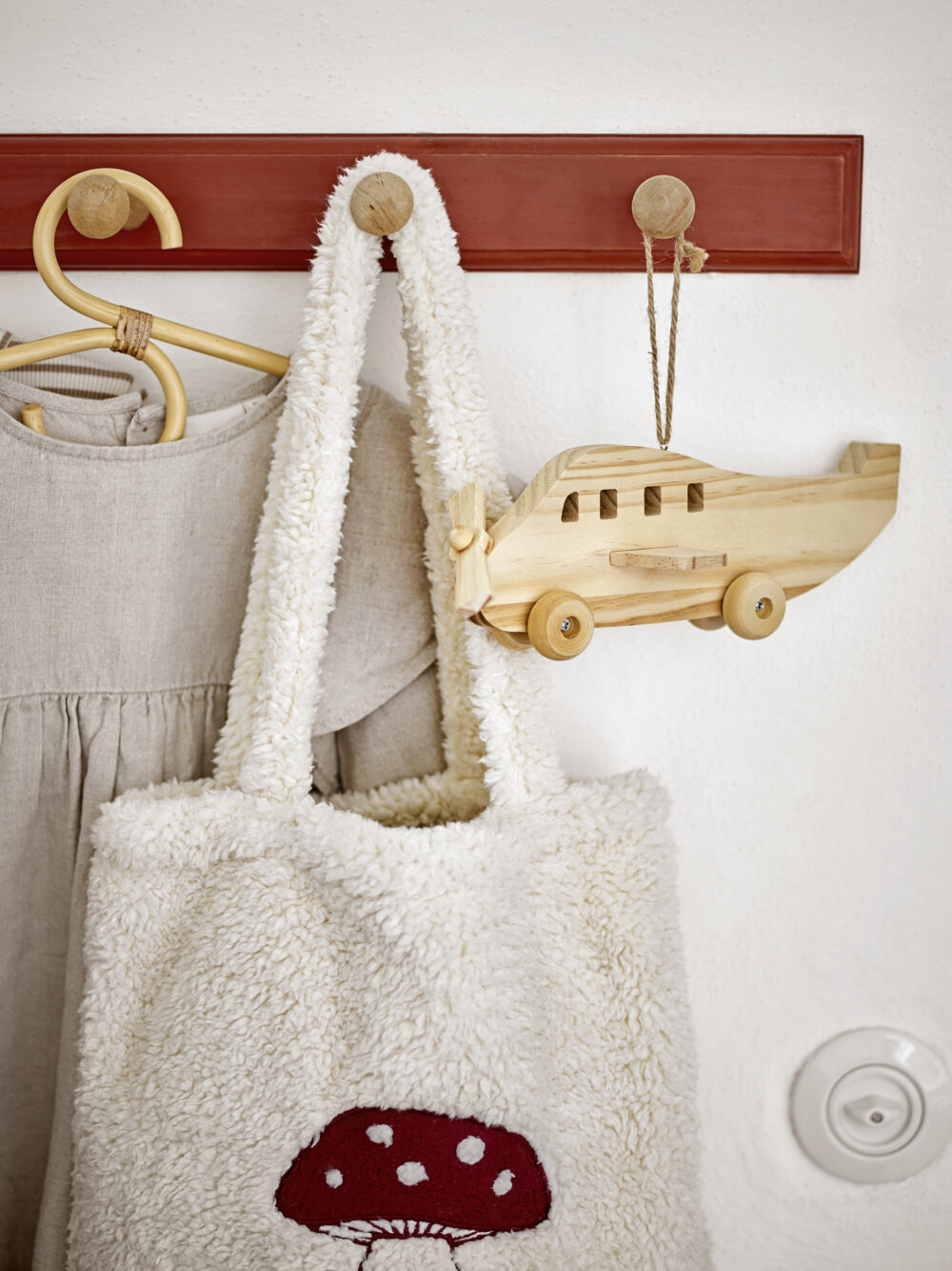 Mushroom Bag, White, Polyester - Image 4