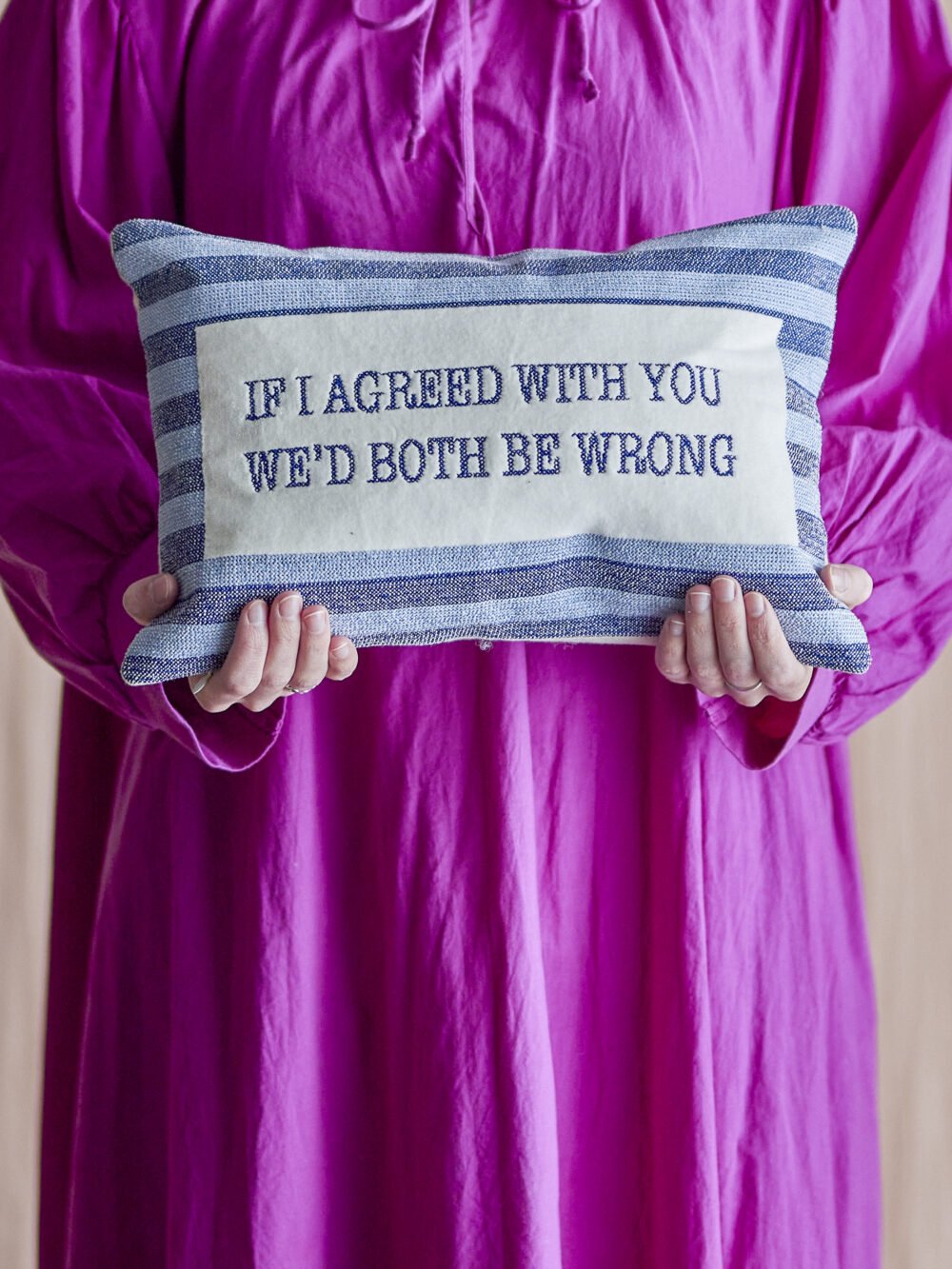 Elder Cushion, Blue, Cotton - Image 3