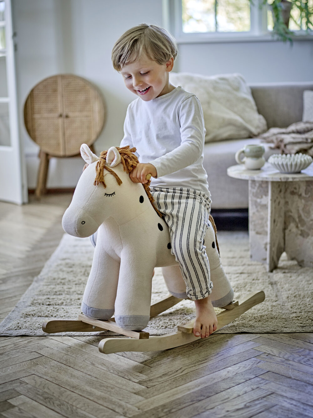 Merlen Rocking Toy, Horse, White, Polyester - Image 6