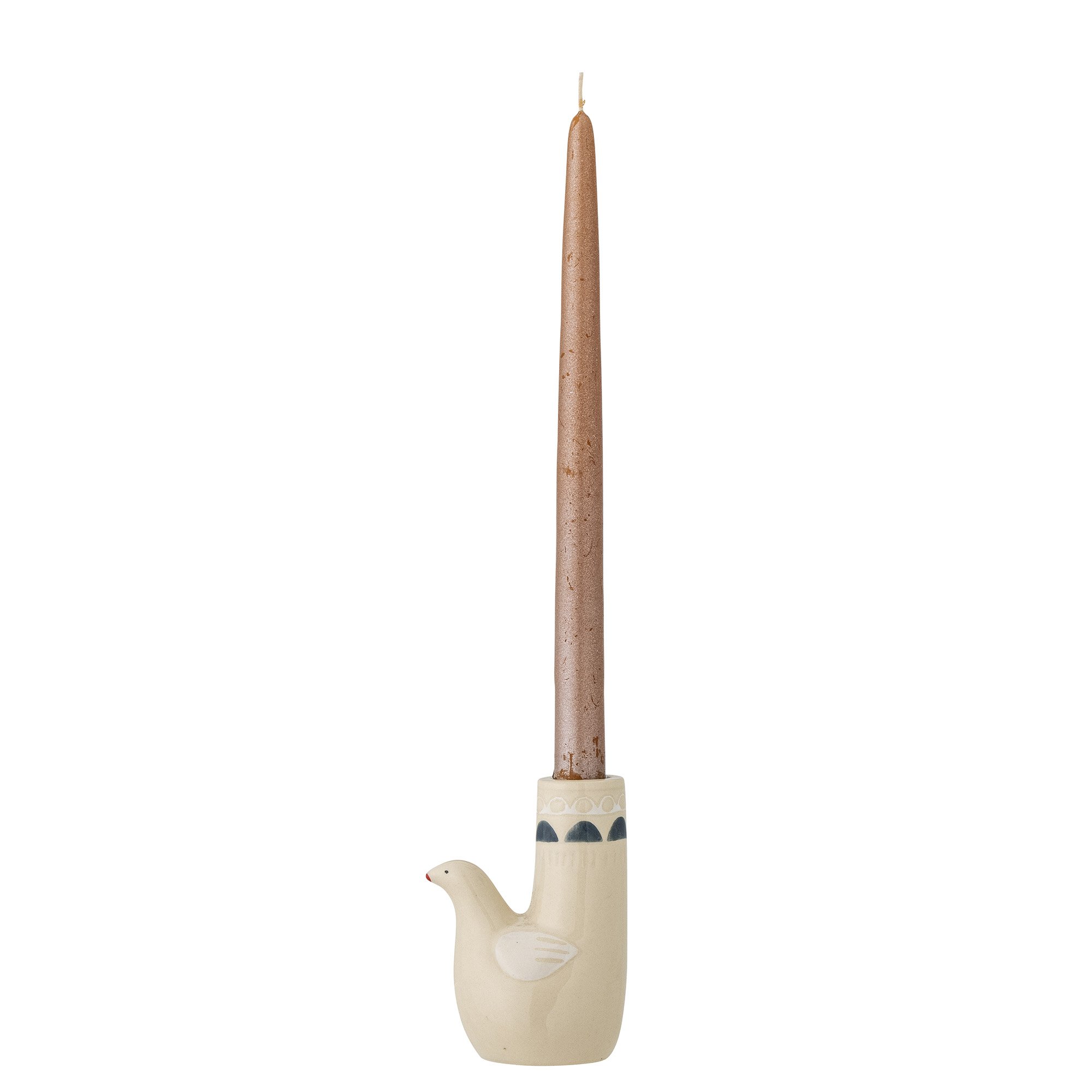 Trudy Candle Holder, White, Stoneware - Image 2