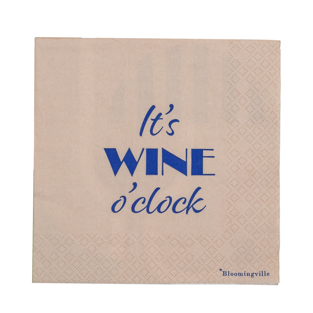 Wine Napkin, Blue, FSC® Mix, Paper