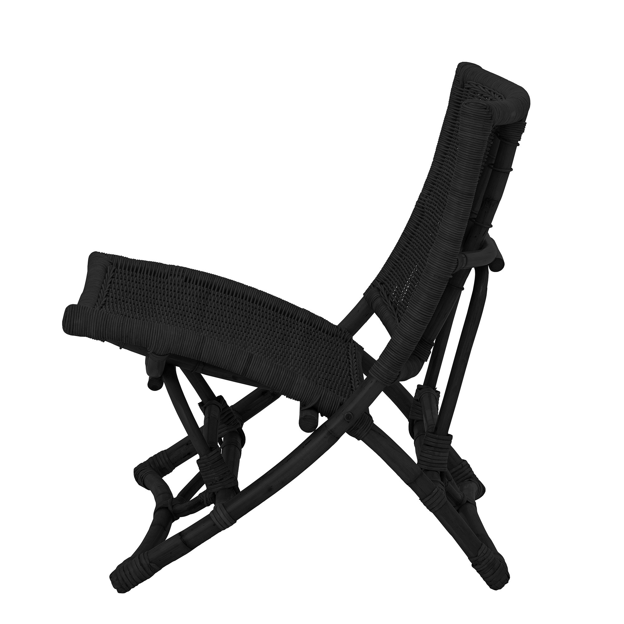 Baz Lounge Chair, Black, Rattan - Image 4