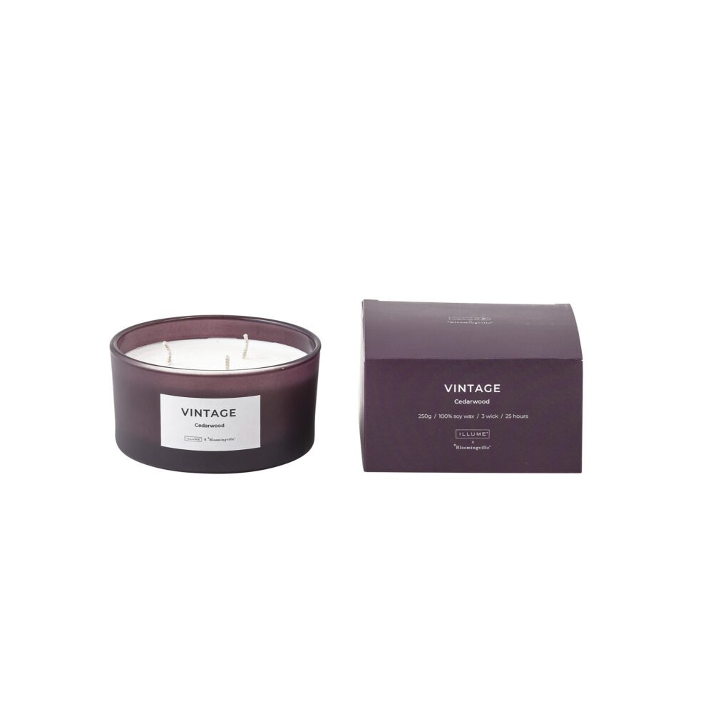 VINTAGE-Cedarwood Scent Candle, Purple, Wax
