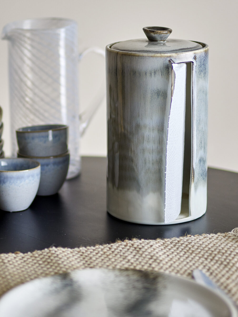 Paula Kitchen Paper Stand, Grey, Stoneware - Image 6
