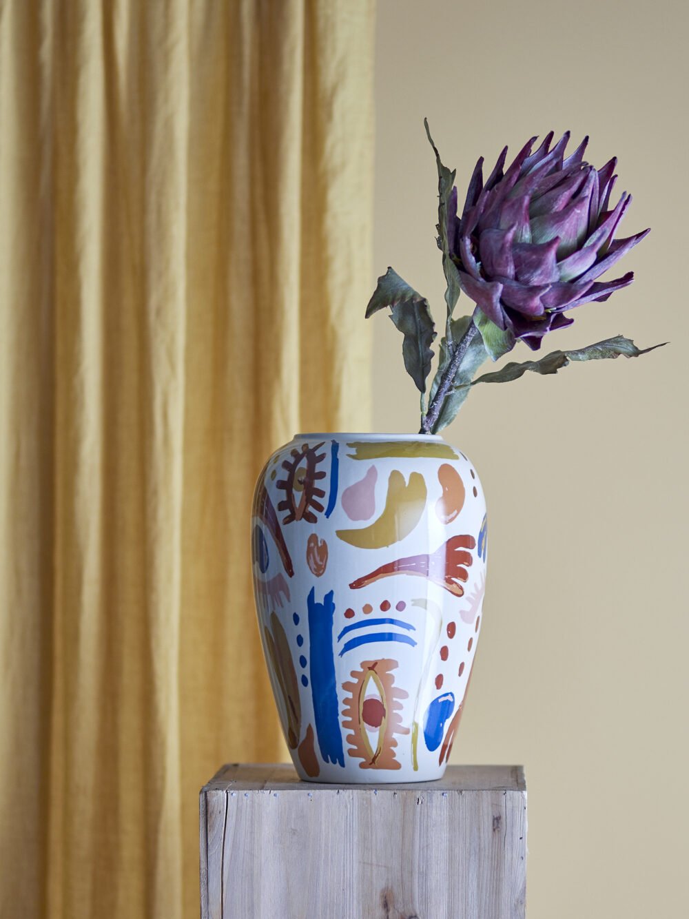 Horus Vase, Orange, Stoneware - Image 3