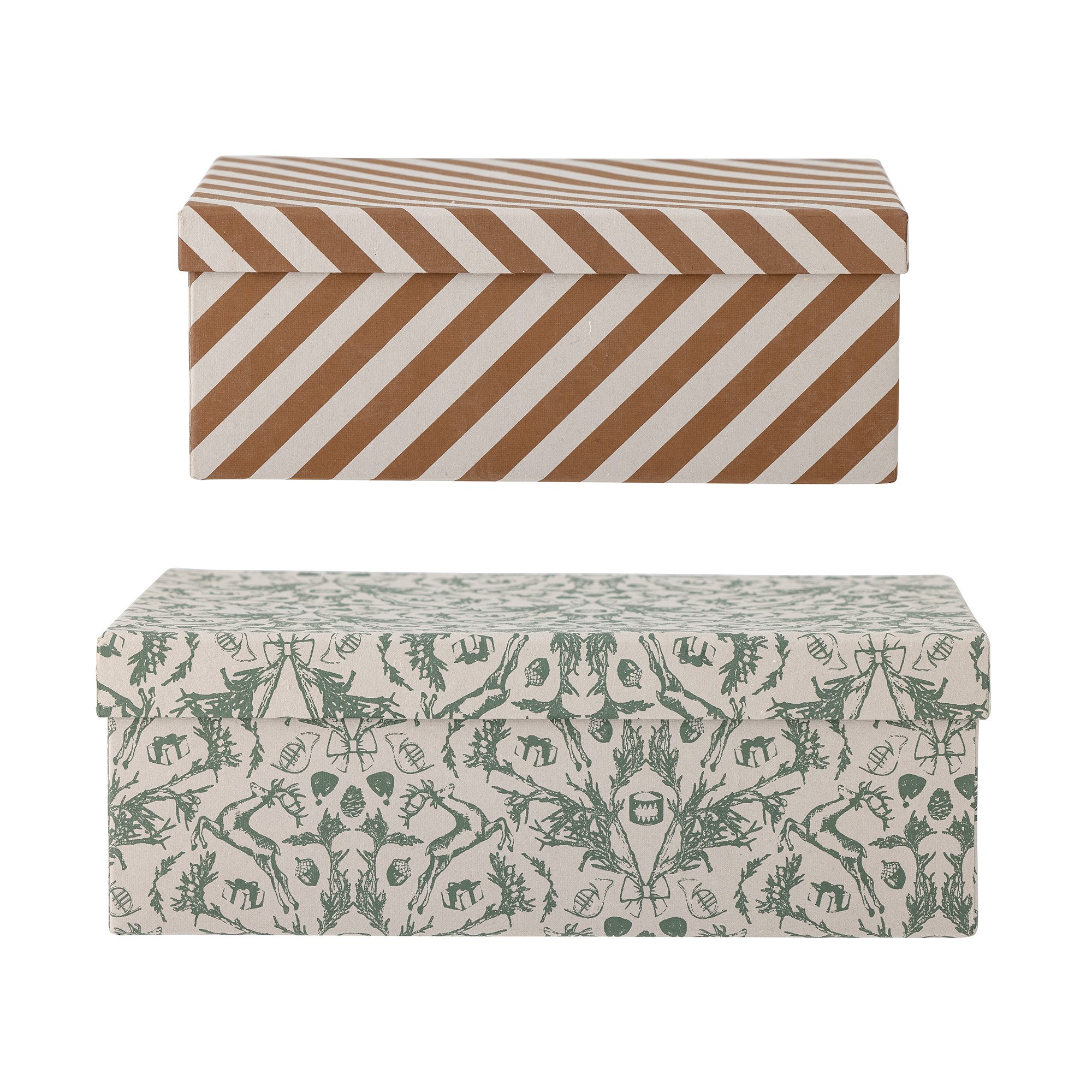 Mariann Box w/Lid, Green, Recycled Paper