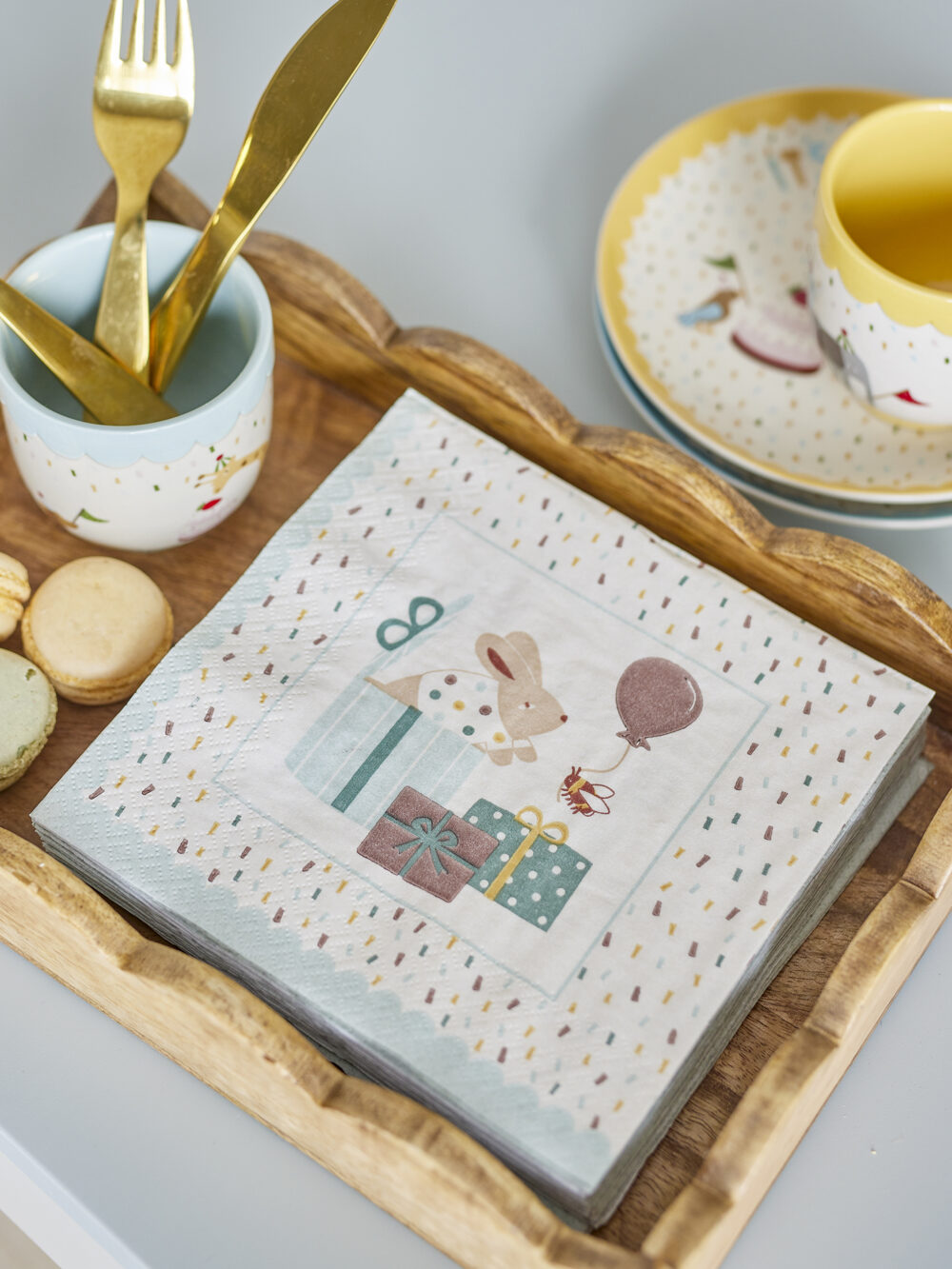 Celebrate Napkin, Blue, FSC® Mix, Paper - Image 4