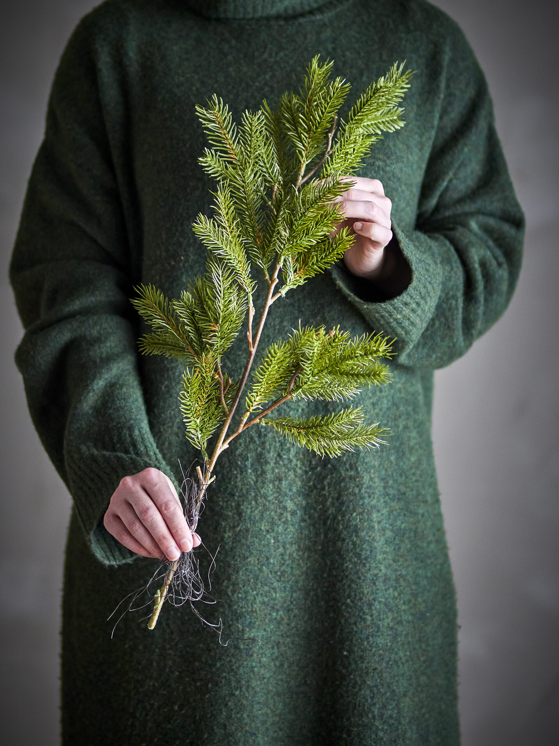 Pine Stem, Green, Artificial Flowers - Image 2