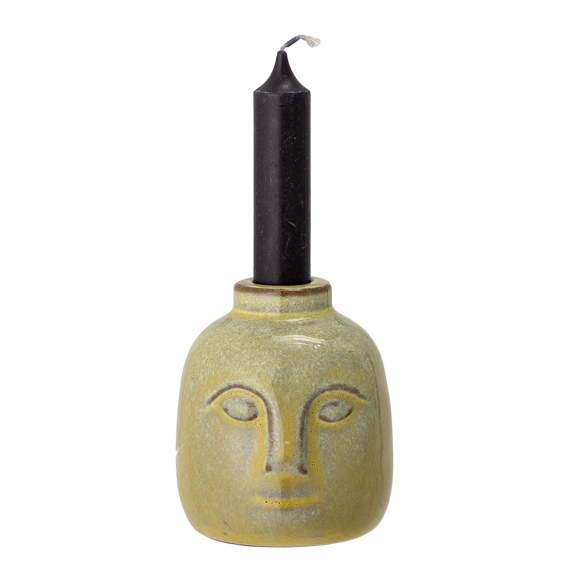 Eliot Candle Holder, Green, Stoneware - Image 2