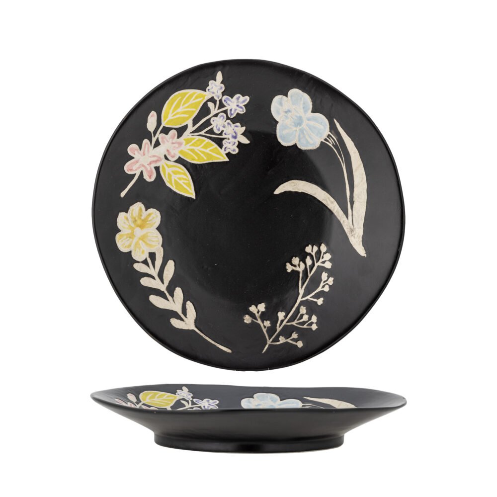 Amberly Serving Tray, Black, Stoneware
