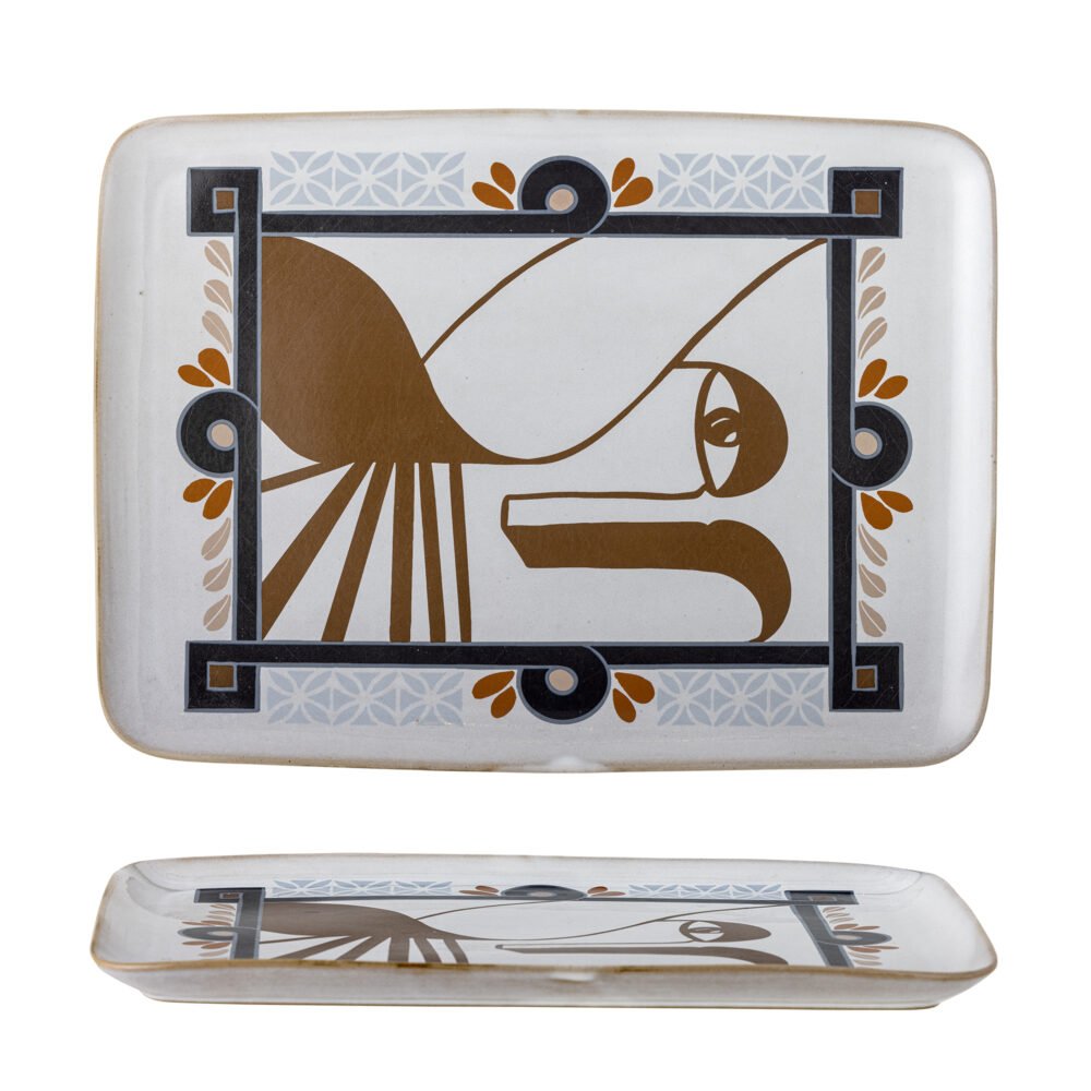 Rudaur Serving Plate, Blue, Stoneware