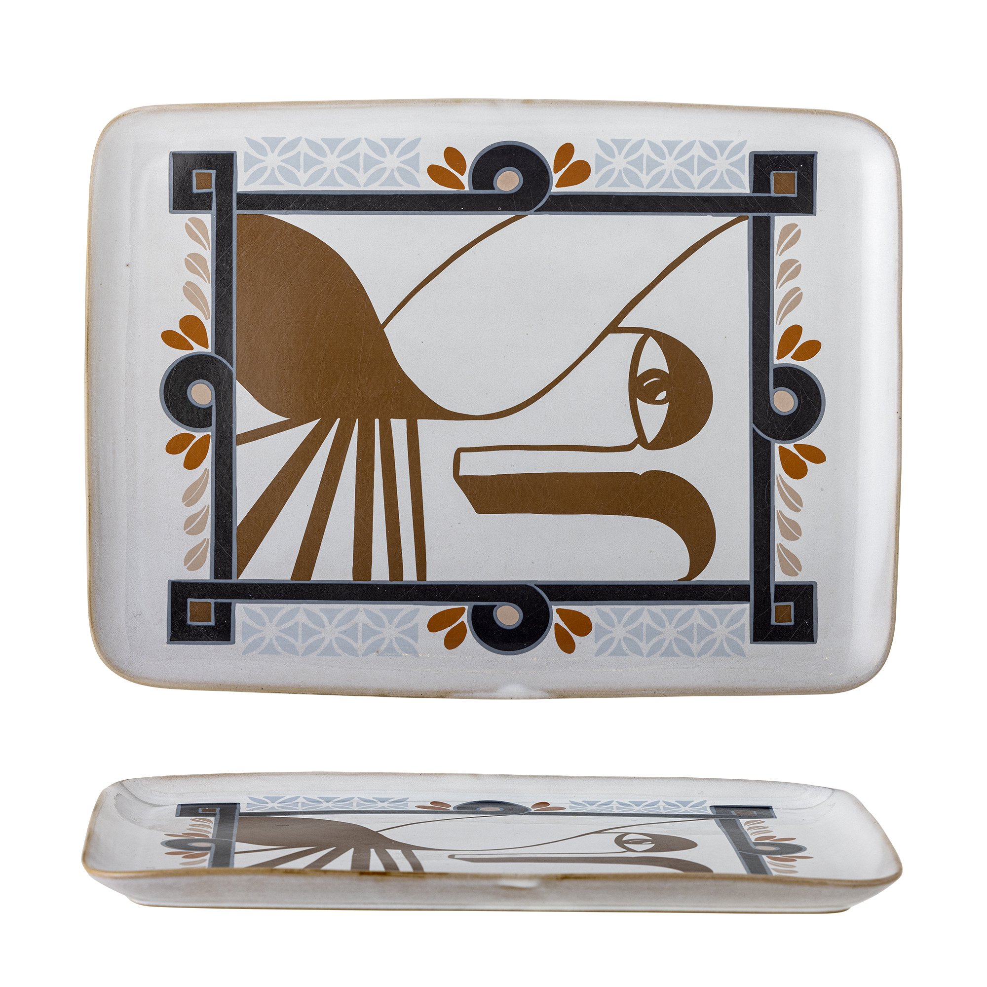 Rudaur Serving Plate, Blue, Stoneware