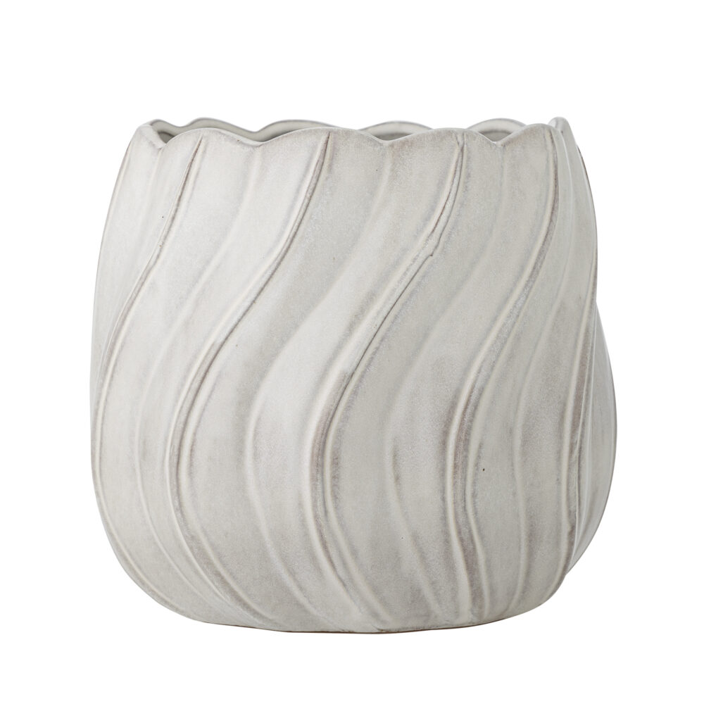 Isidora Flowerpot, White, Stoneware