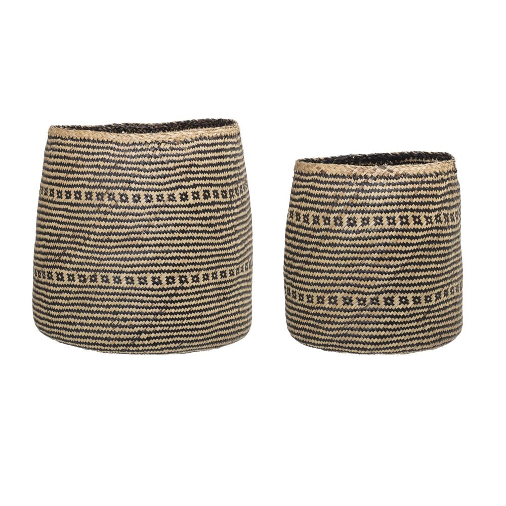 Heddy Basket, Black, Seagrass