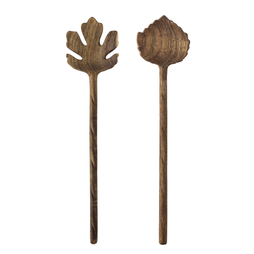 Karol Salad Servers, Brown, Acacia