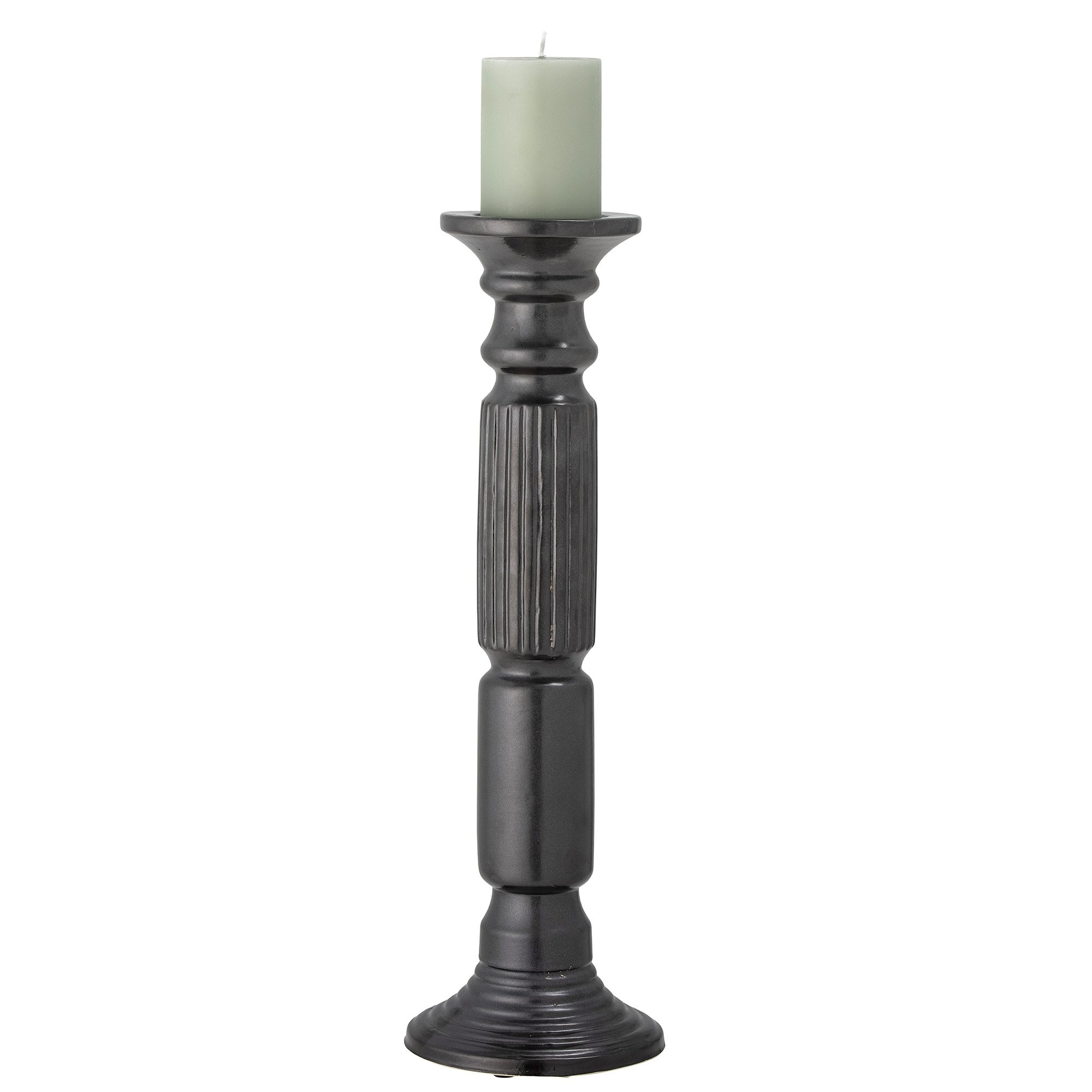 Millas Candle Holder, Black, Ceramic - Image 2