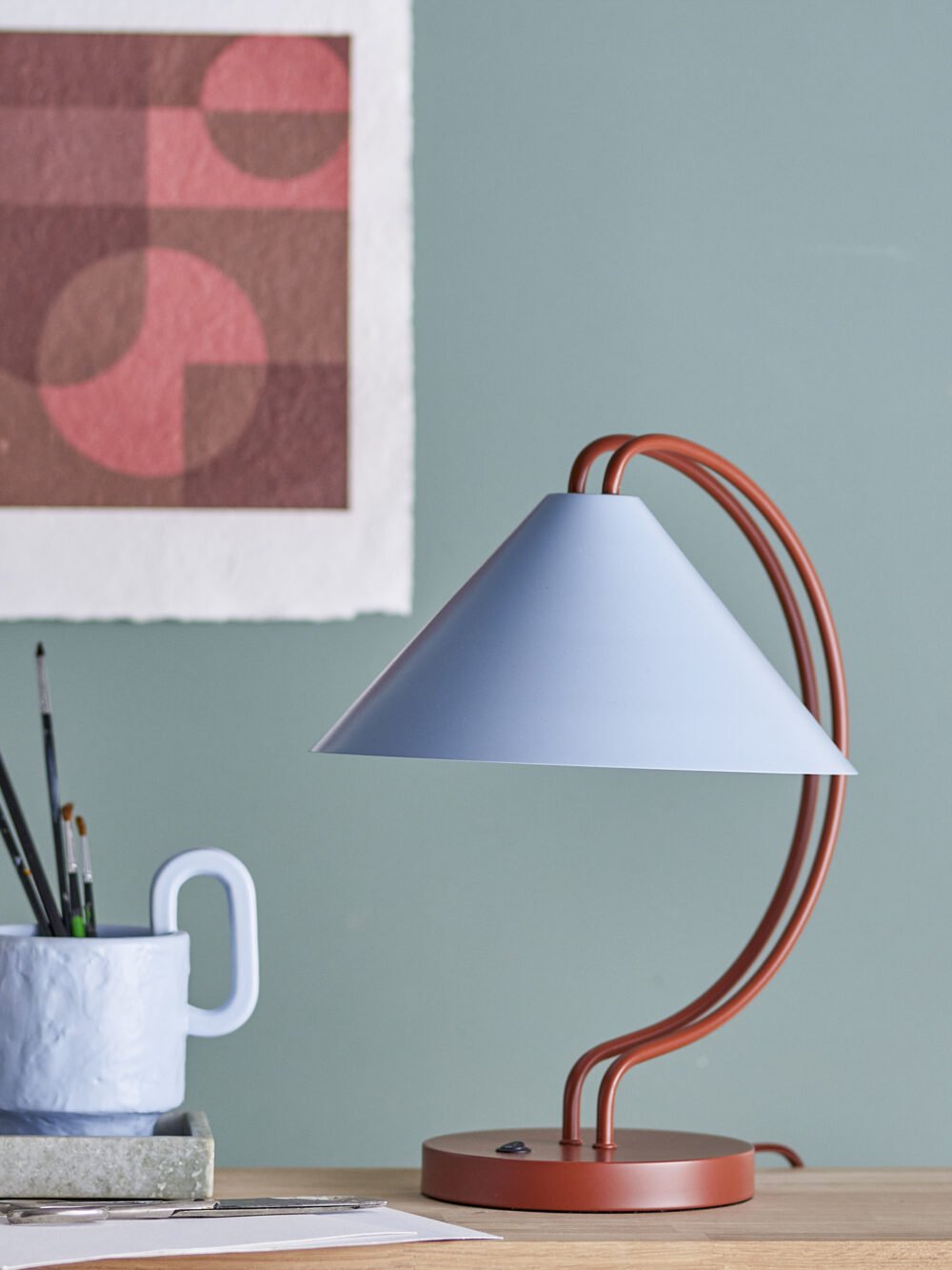 Janya Table lamp, Red, Metal - Image 5