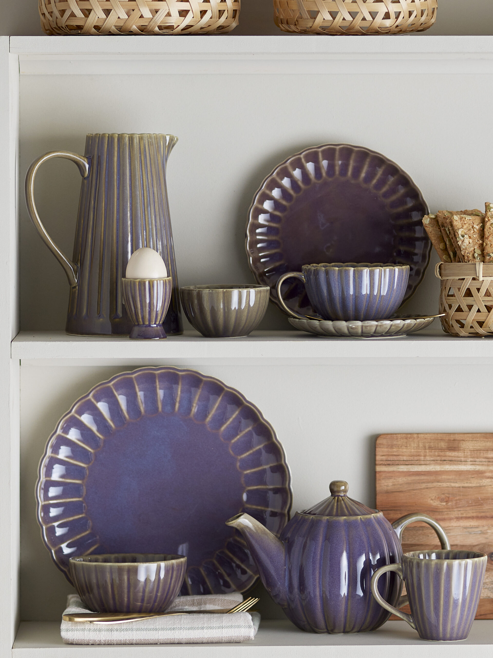 Latina Egg Cup, Purple, Stoneware - Image 3