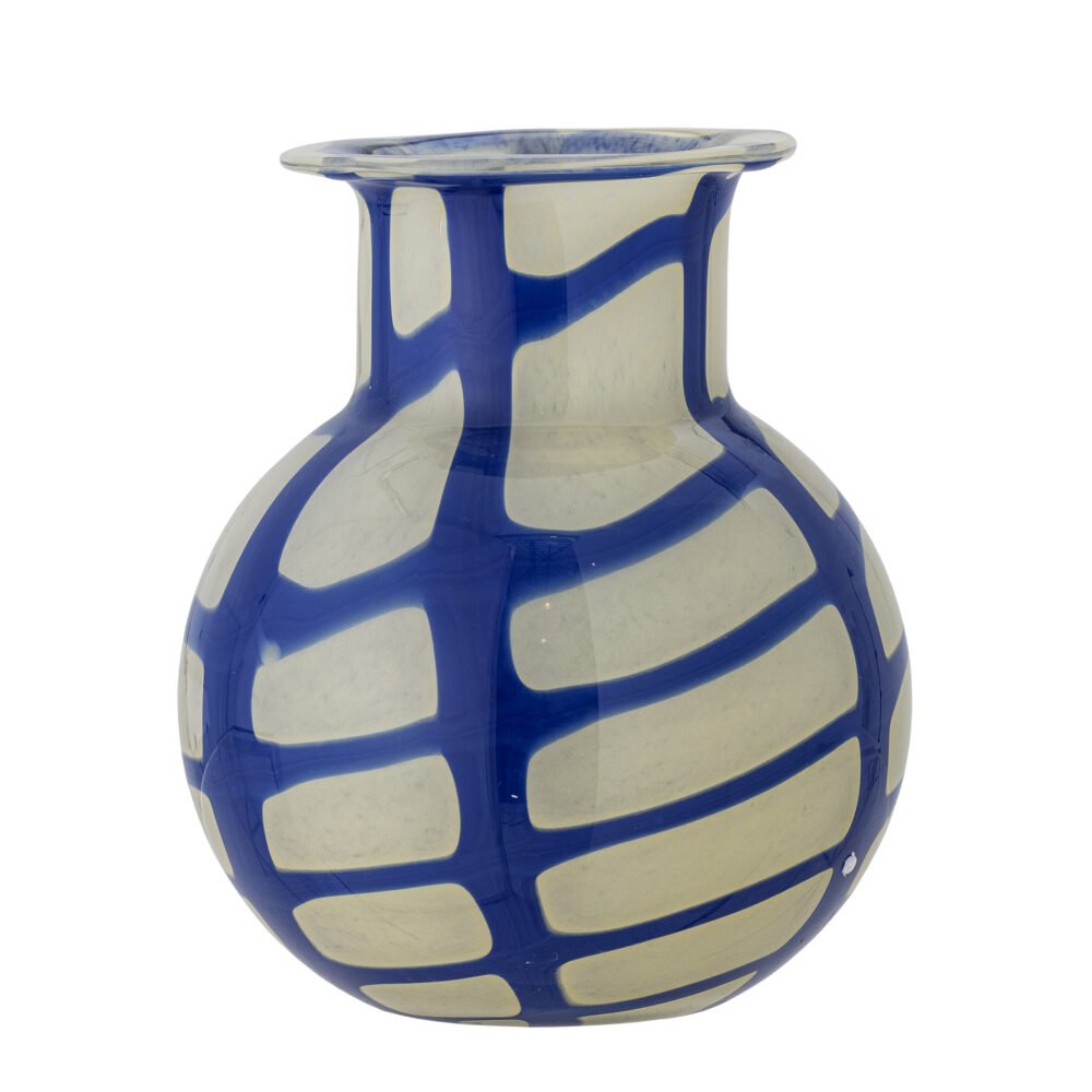 Kiran Vase, Blue, Glass