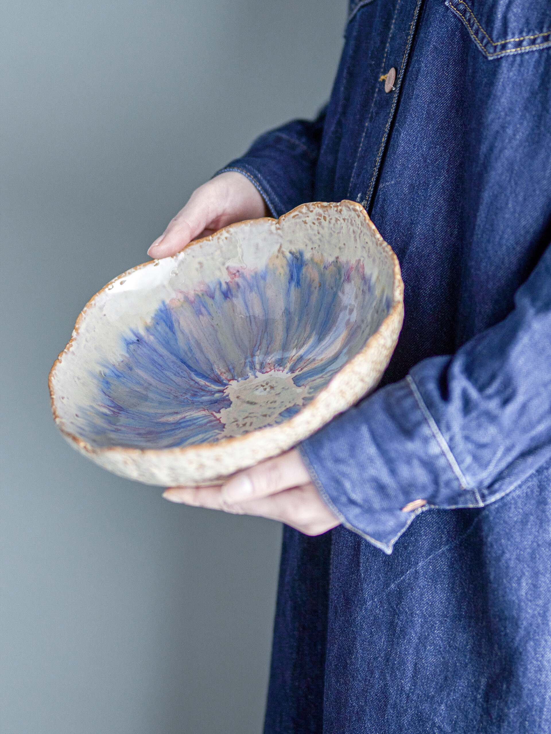 Amalia Bowl, Blue, Stoneware - Image 4