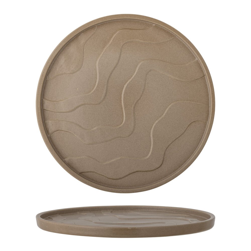 Noria Tray, Brown, Stoneware