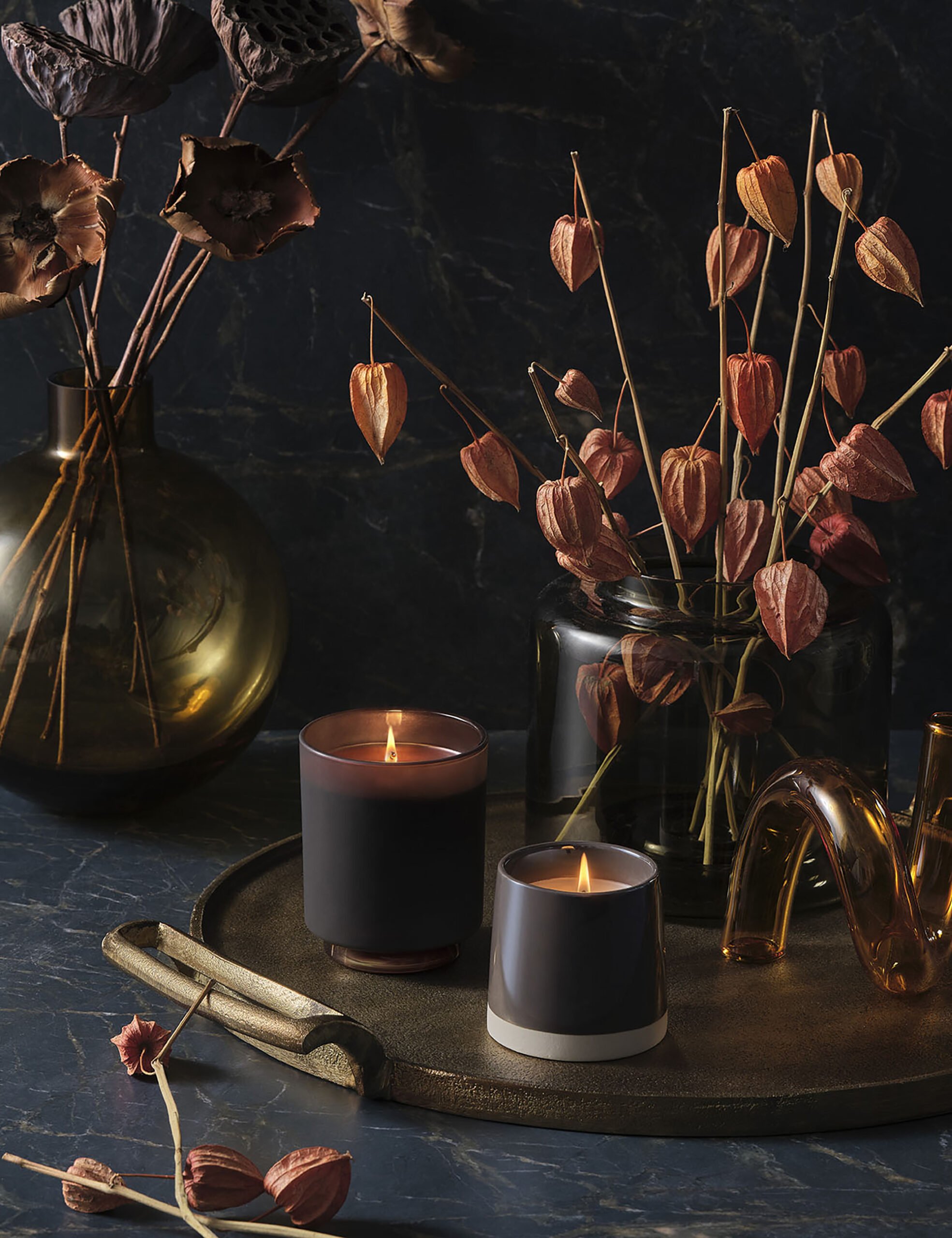 Woodfire Box Glass Candle, Brown, - Image 6