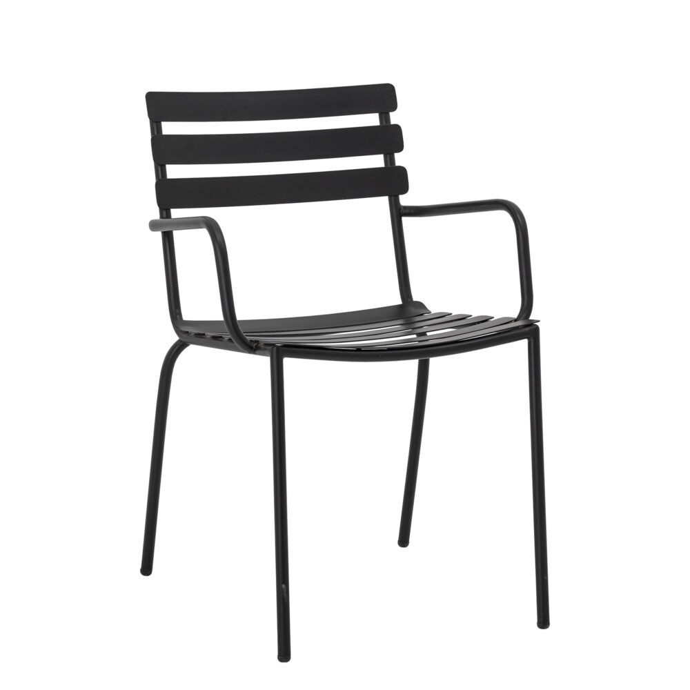 Monsi Dining Chair, Black, Galvanized Metal - Image 3