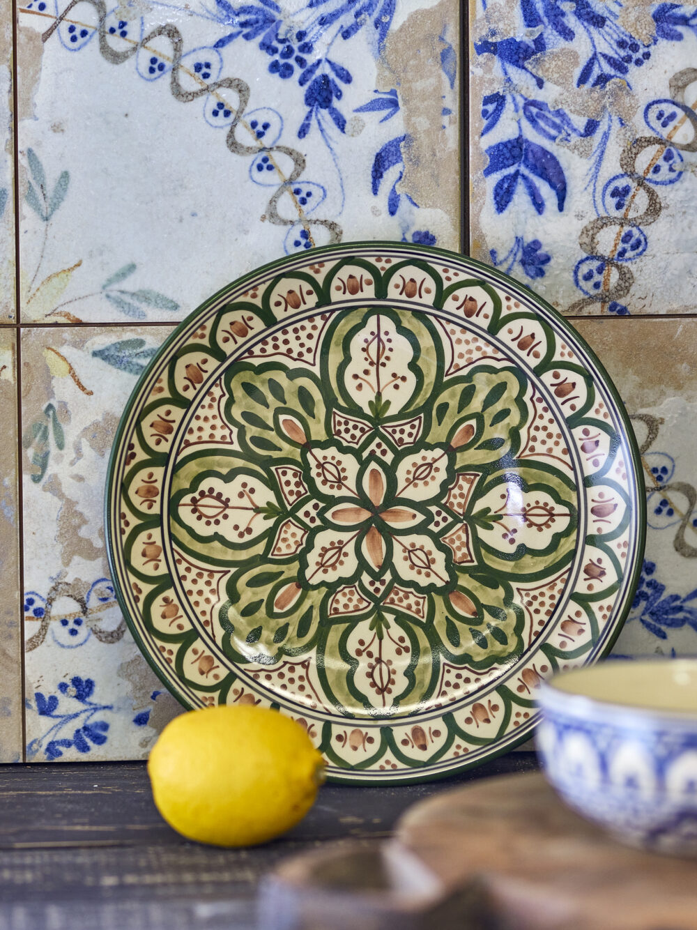Karlie Plate, Green, Stoneware - Image 4