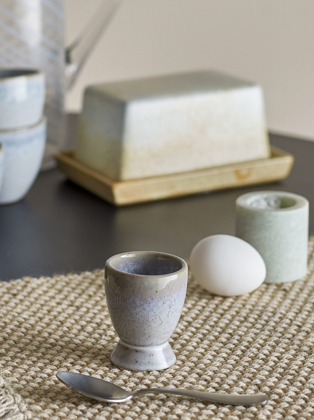 Paula Egg Cup, Blue, Stoneware - Image 3