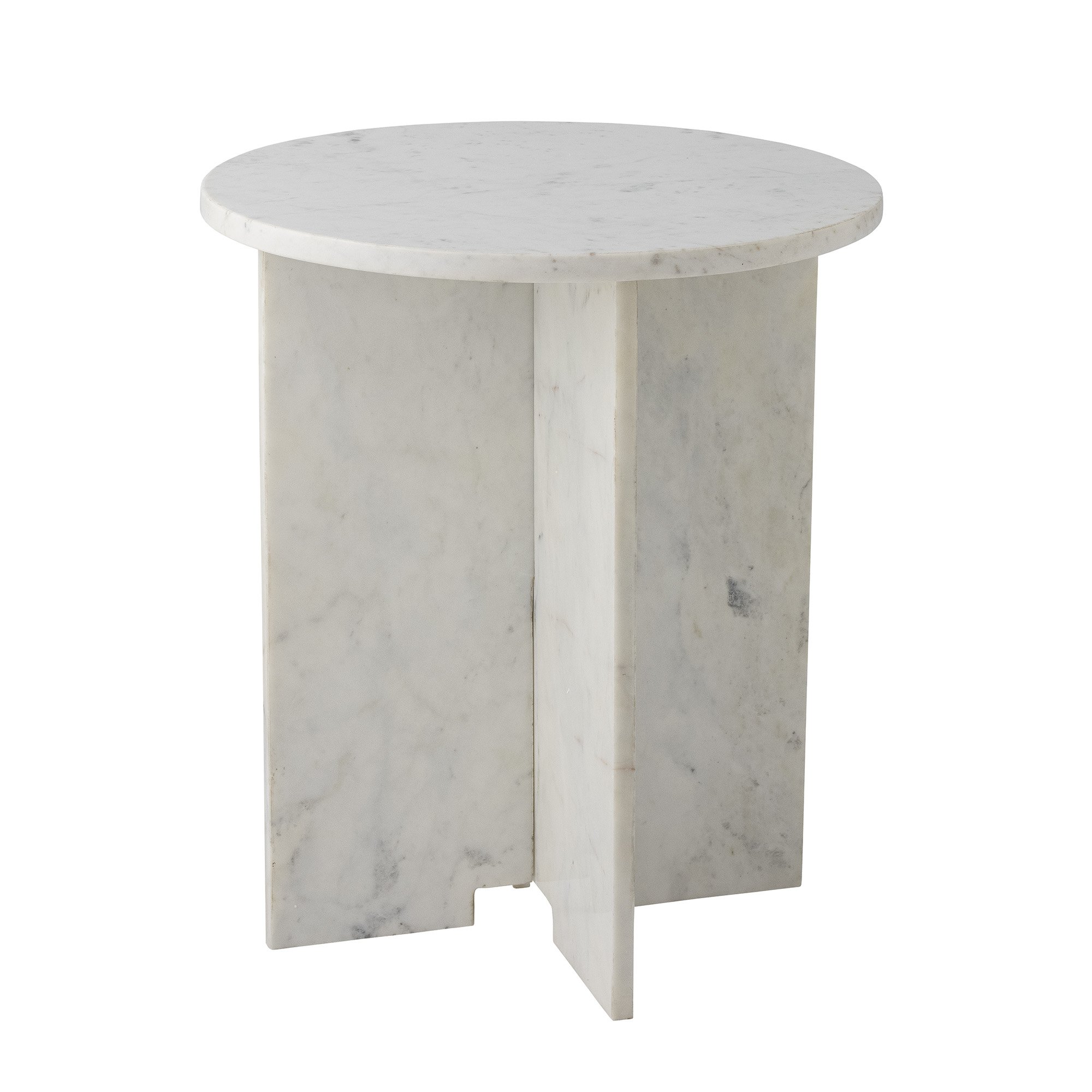 Jasmia Side Table, White, Marble