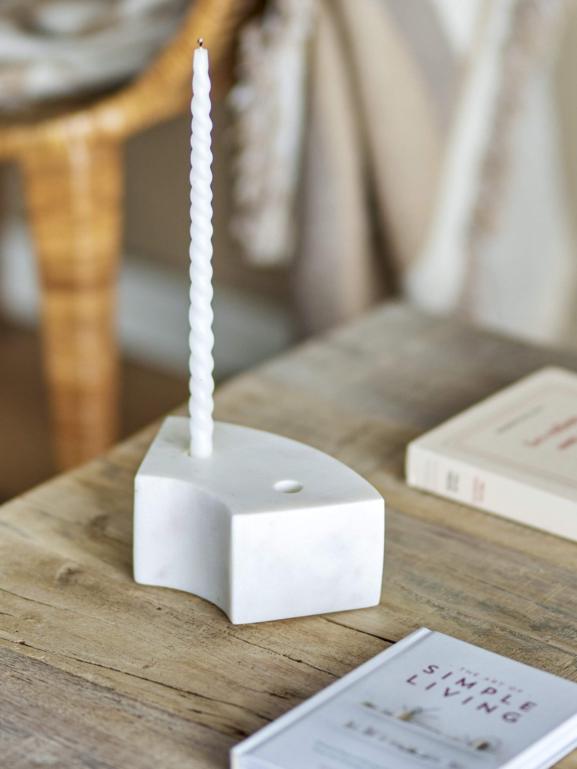 Florida Candle Holder, White, Marble - Image 5