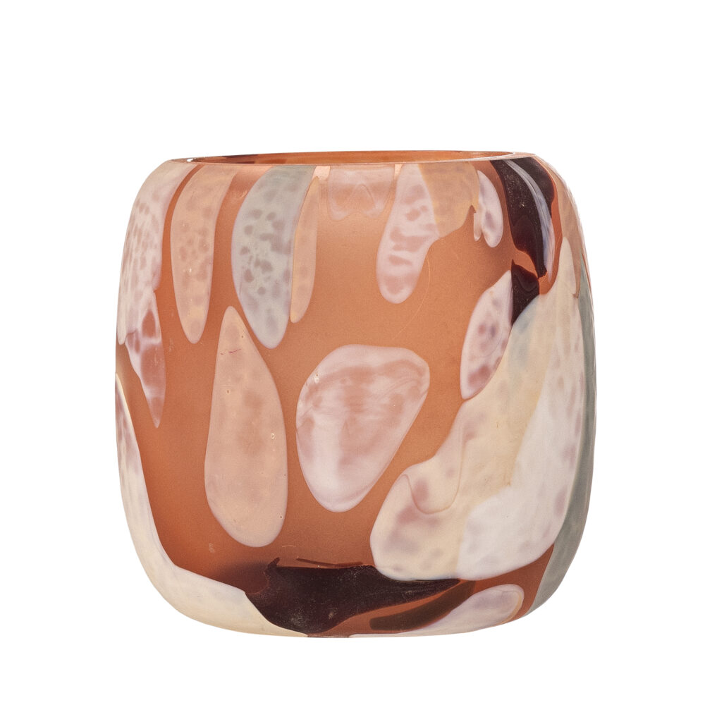 Karan Votive, Rose, Recycled Glass
