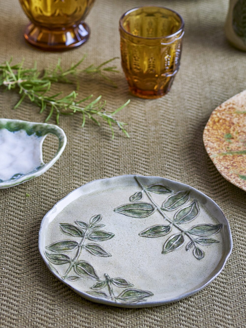 Jasper Plate, Green, Stoneware - Image 4