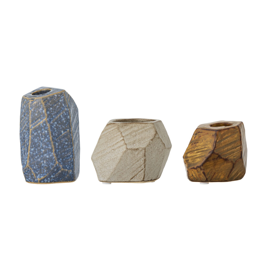 Kimber Votive & Candle Holder, Blue, Stoneware