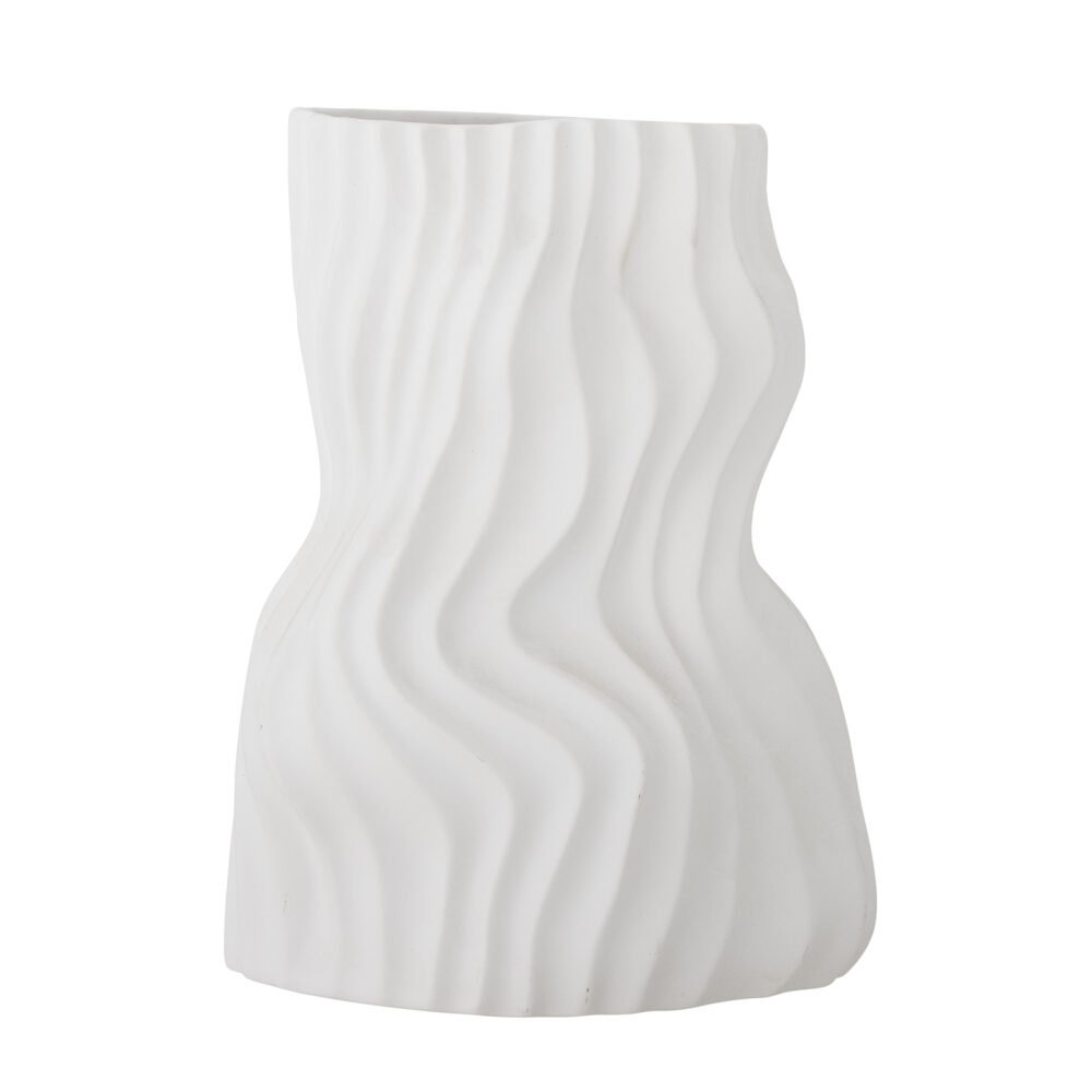 Sahal Vase, White, Ceramic