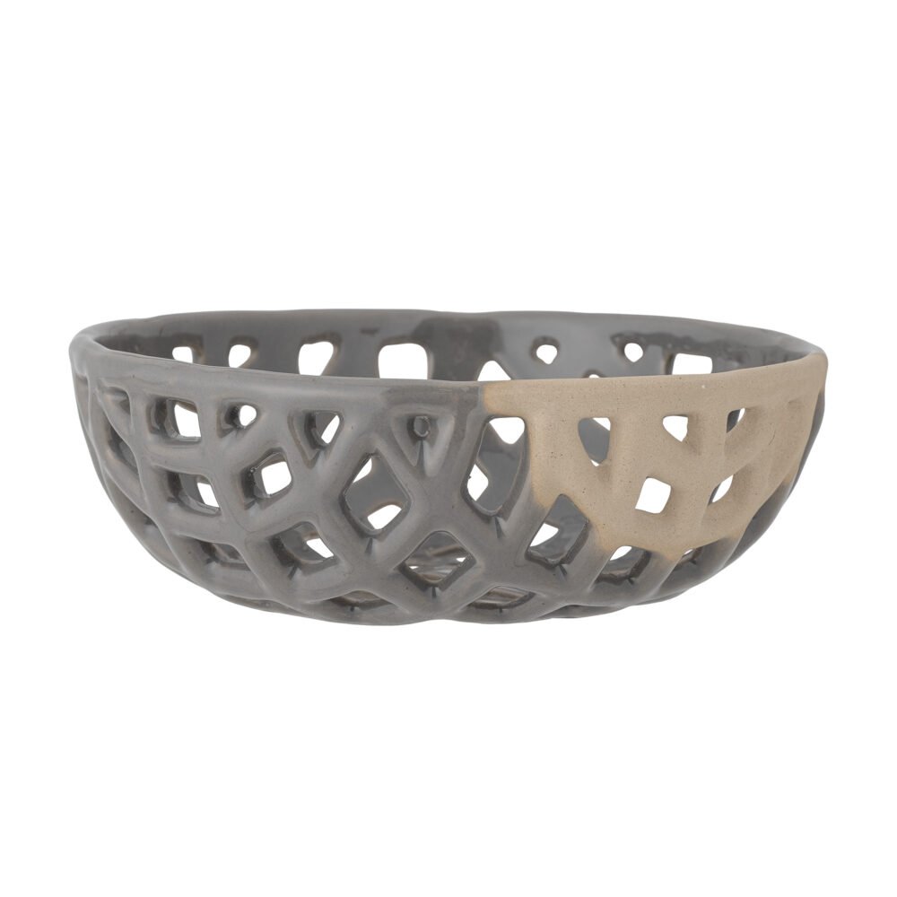 Electra Deco Bowl, Grey, Stoneware