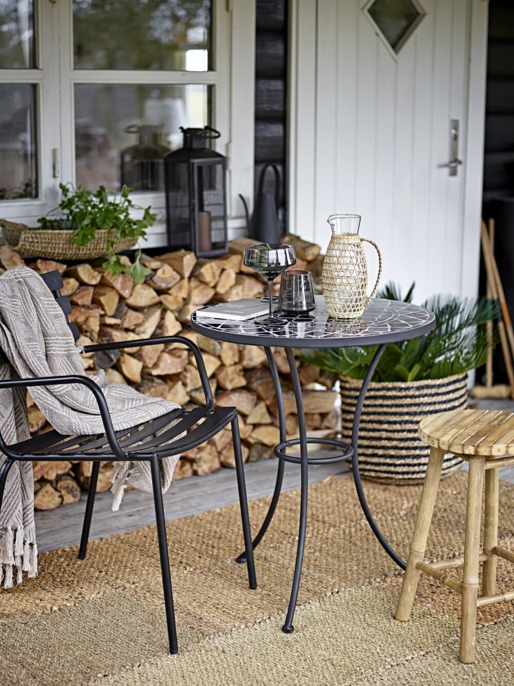 Monsi Dining Chair, Black, Galvanized Metal - Image 5