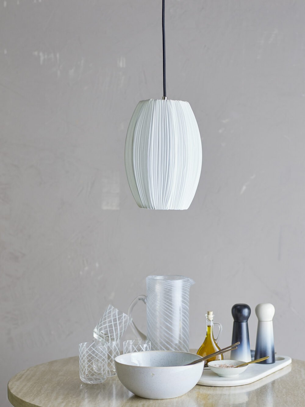 Pica Pendant Lamp, White, Polyester - Image 3