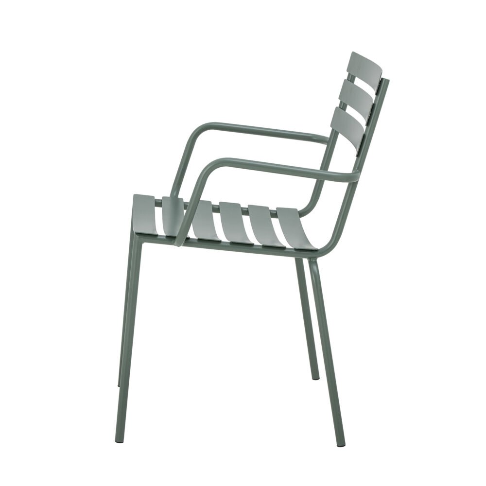 Monsi Dining Chair, Green, Galvanized Metal - Image 4