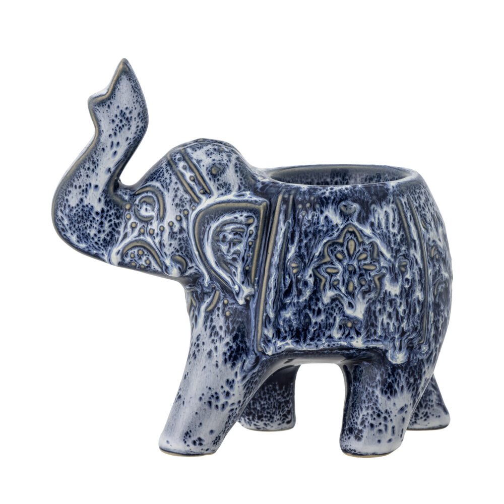 Oliphant Votive, Blue, Stoneware