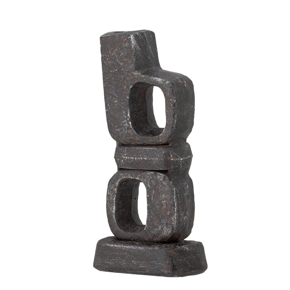 Sanah Candle Holder, Black, Cast Iron