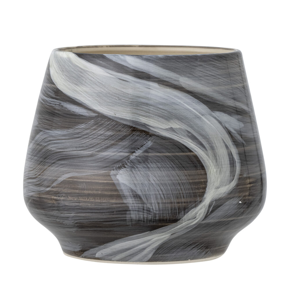 Skjalm Flowerpot, Brown, Stoneware